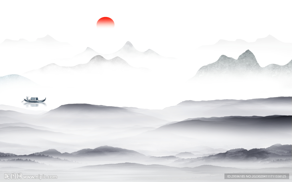 人气 背景客厅山水 TIF分层