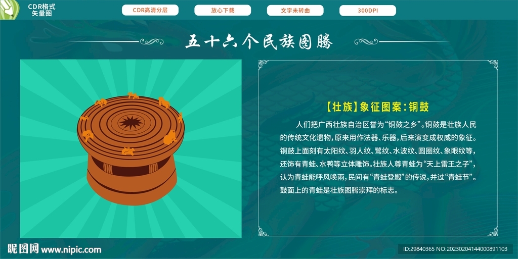 五十六个民族图腾  壮族铜鼓