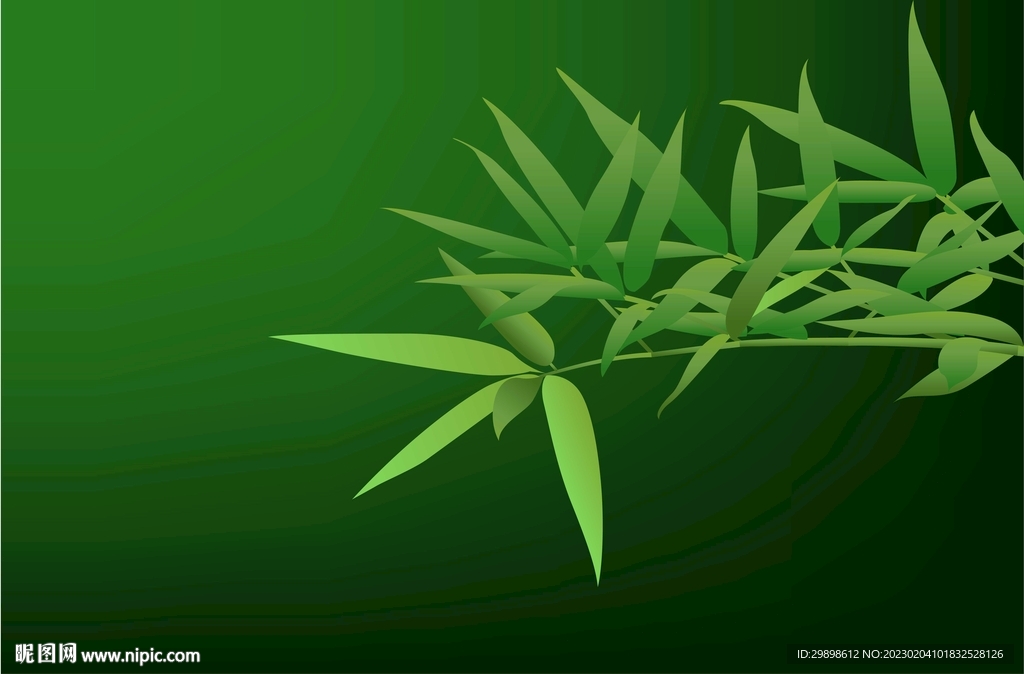 竹叶竹子绿色背景图矢量图