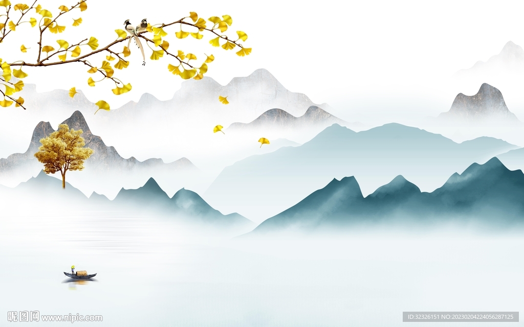 新品 意境最新山水 tif分层