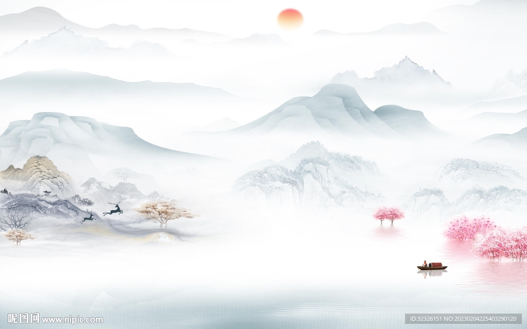 大气 意境最新山水 tif分层