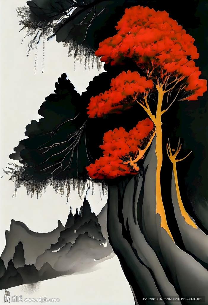 水墨风山水装饰画