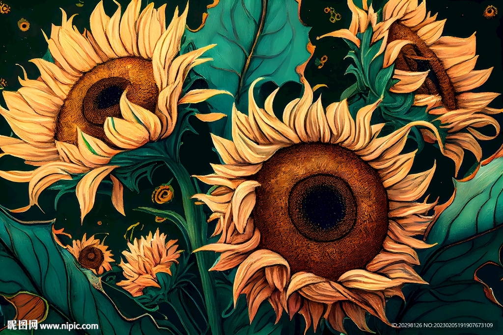 太阳花朵装饰画