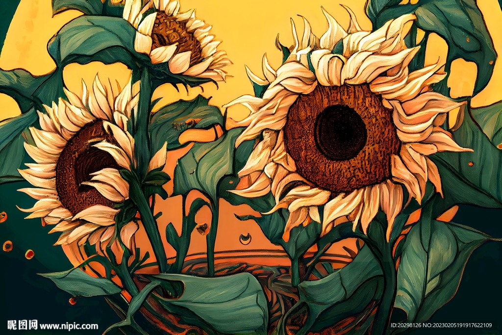 黄色向日葵装饰画