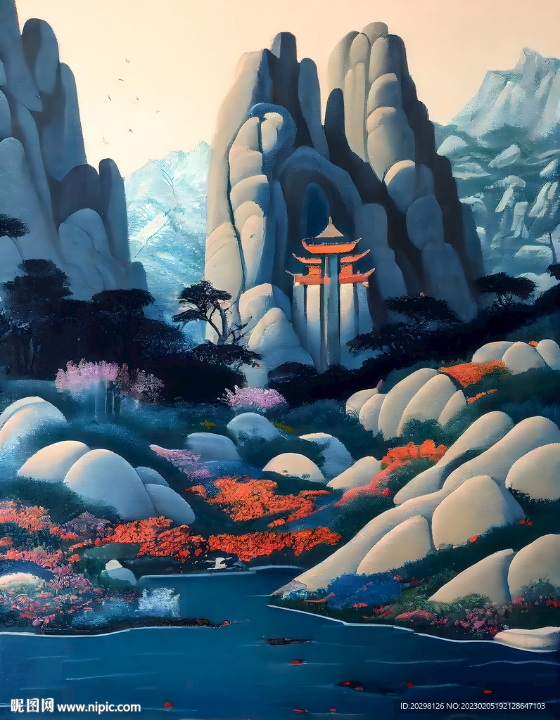 原创山水油画