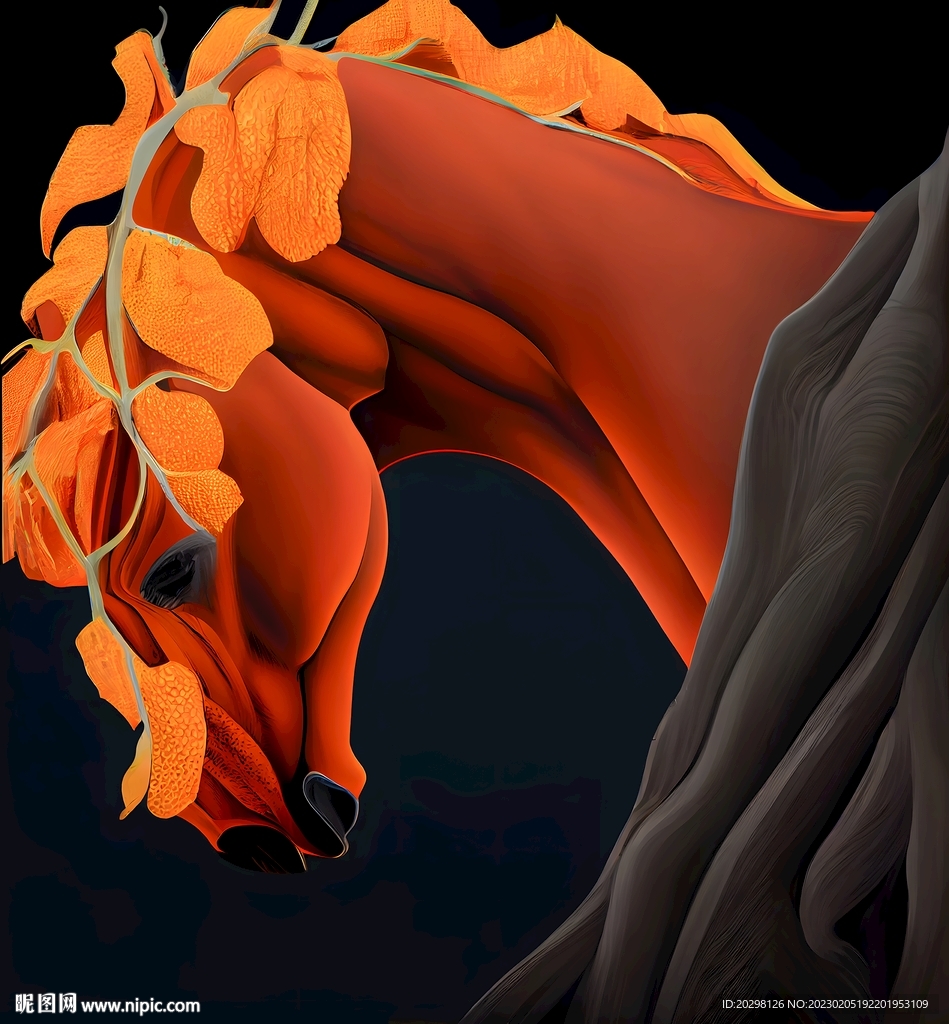 高档简约红色的马