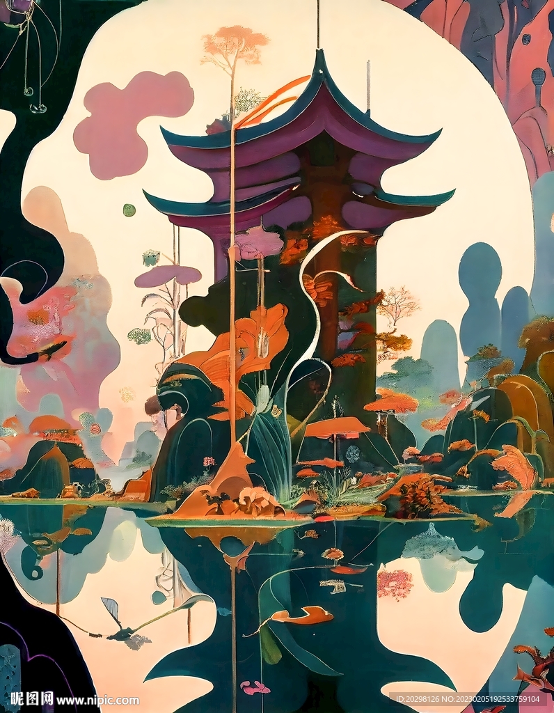 超现实山水意境装饰画