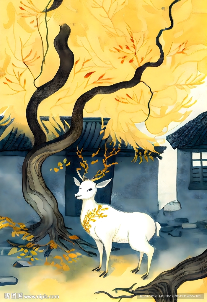 小鹿插画