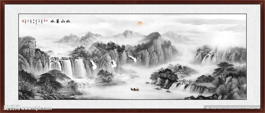 禅意山水画 写意水墨画