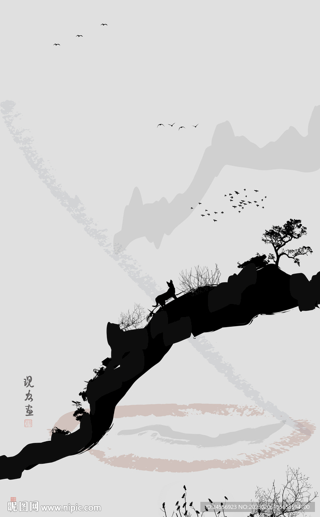 手绘抽象装饰画