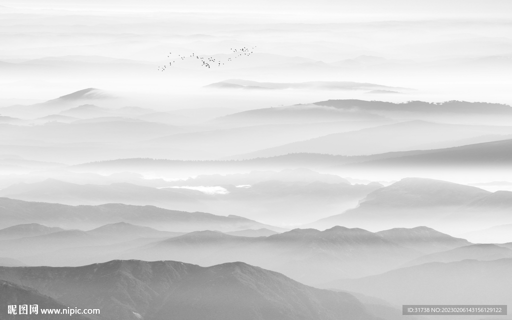 水墨远山