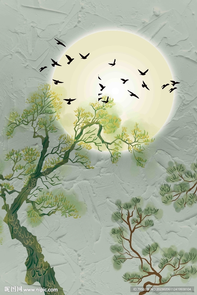 现代抽象肌理侘寂风装饰画