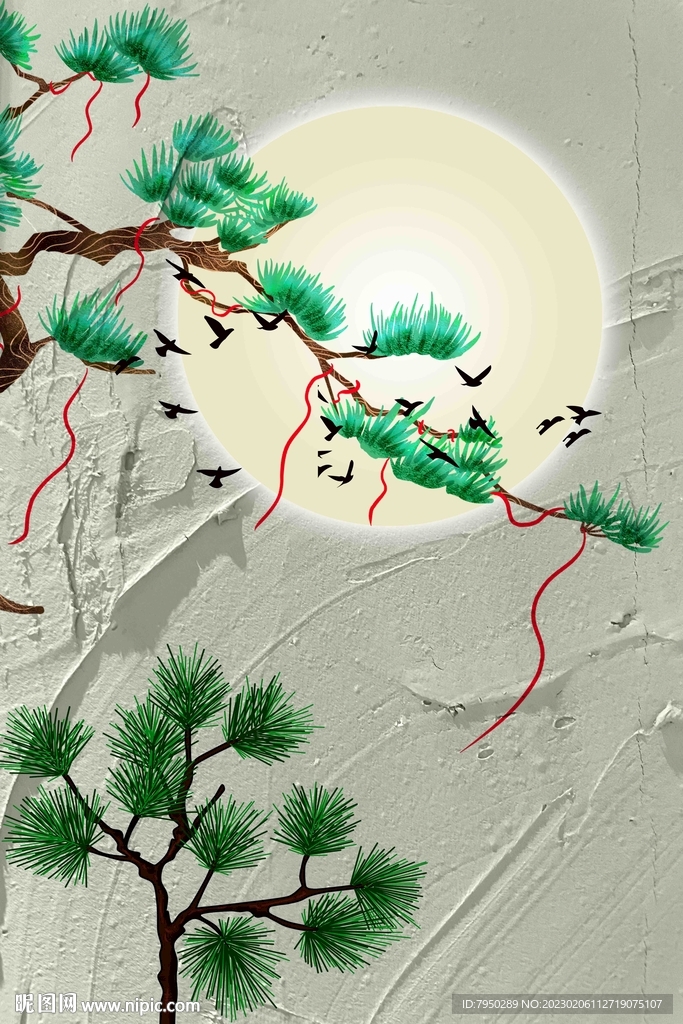 现代抽象肌理侘寂风装饰画