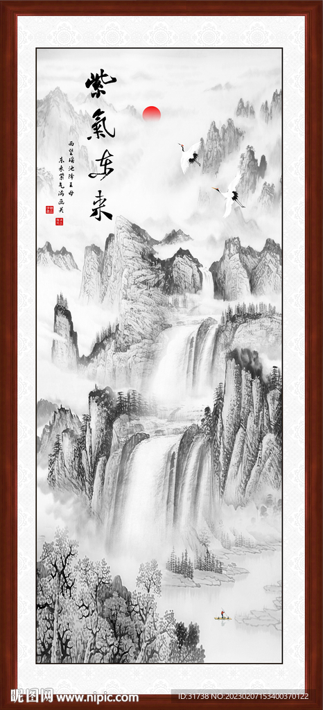 竖幅山水画