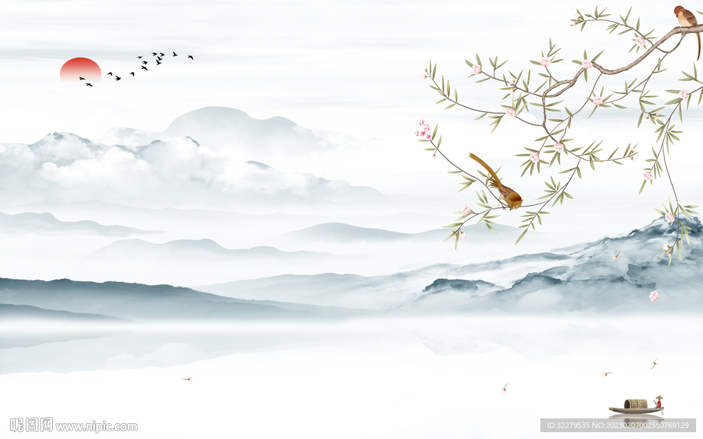 人气 山水新背景画 TiF分层