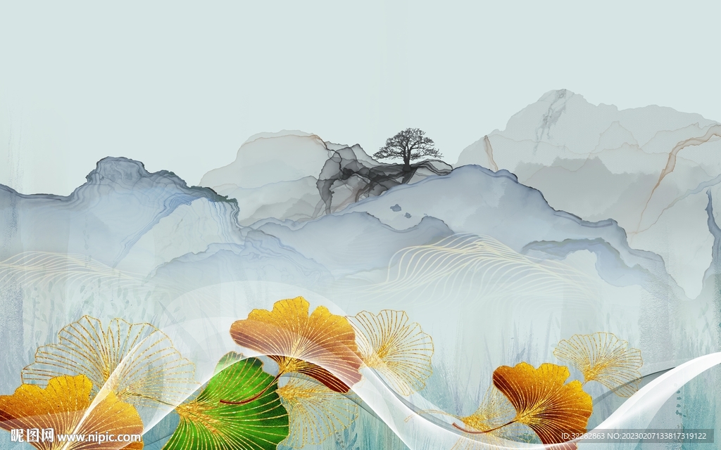 客厅 背景新山水画 tIF分层