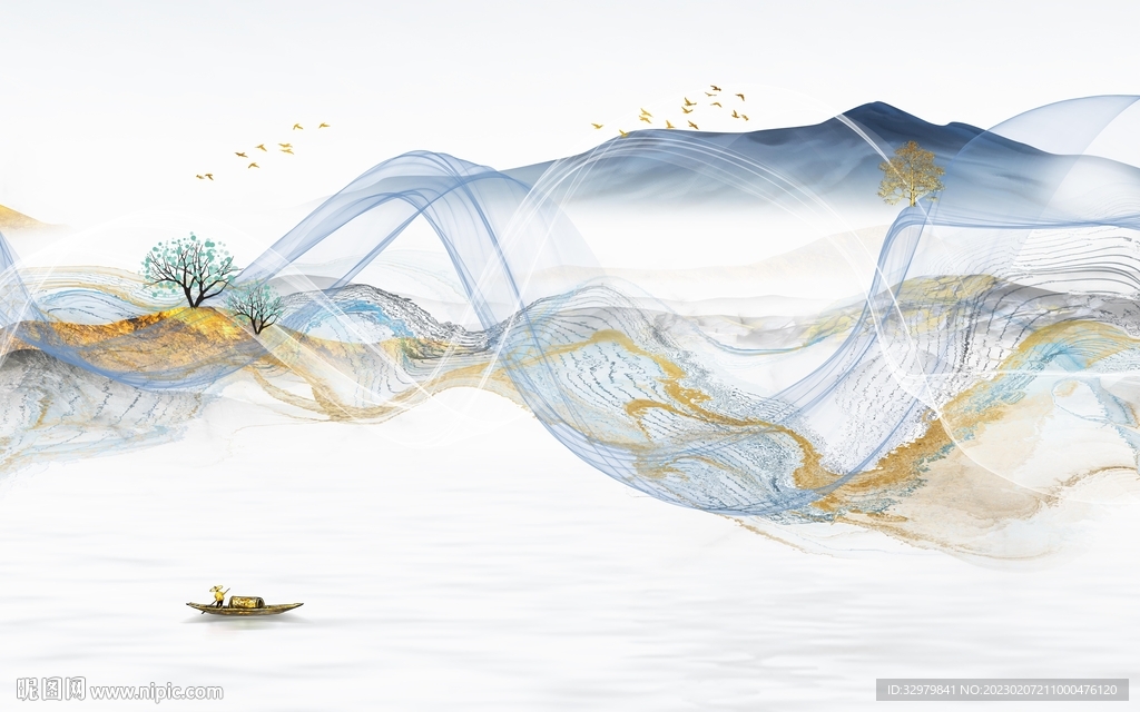 高端  爆款中式山水 tif分