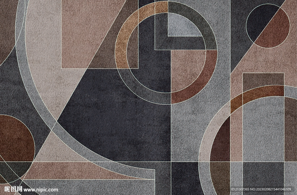 抽象几何色块地毯