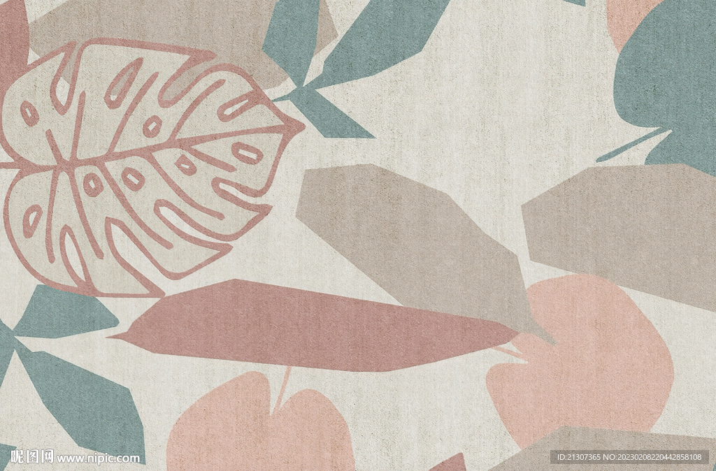 暖灰色块抽象地毯