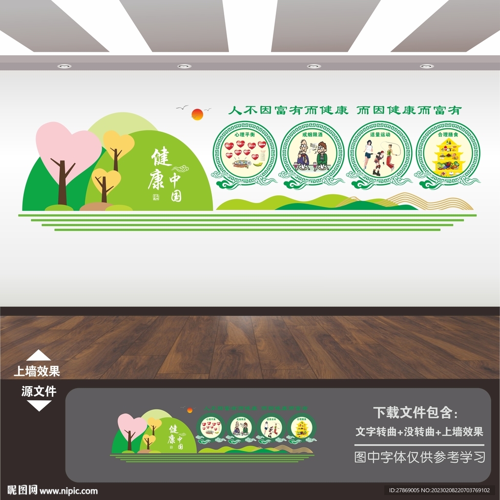 健康养生展板文化墙
