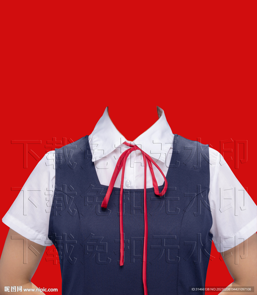 女马甲衬衣照服装模板