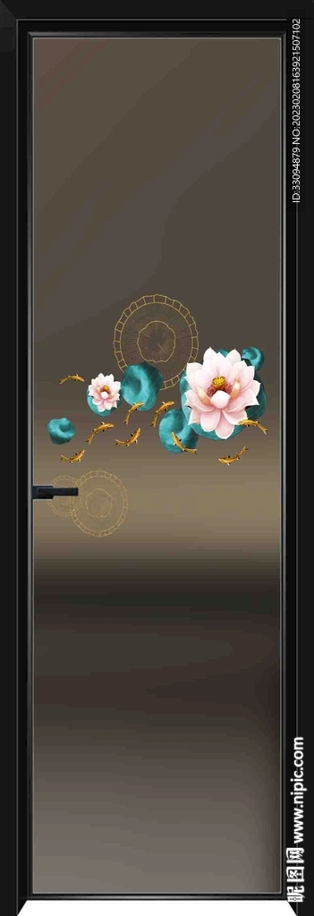 高清分层透明底平开门打印图
