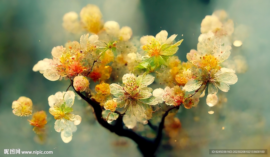大气轻奢金色花朵装饰画