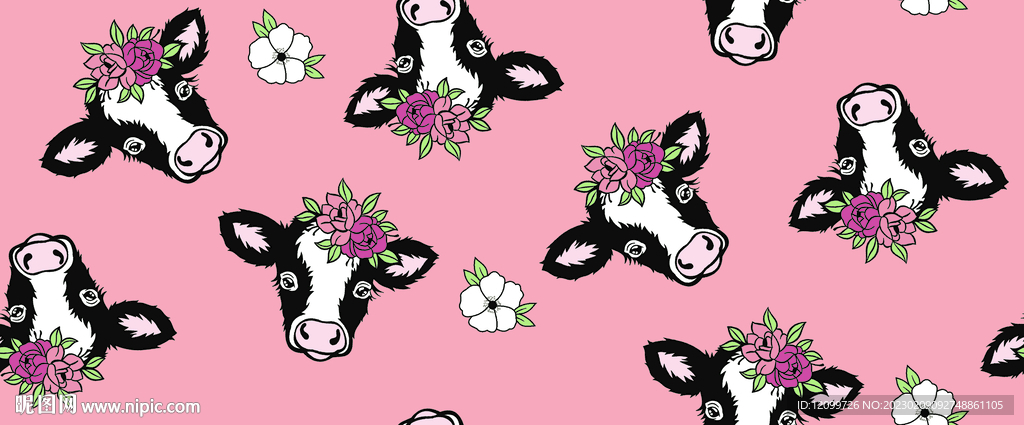 牛头花朵数码印花