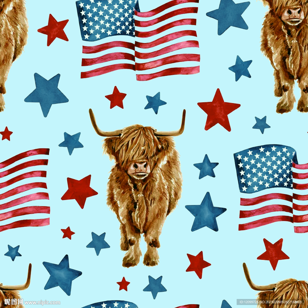 毛牛头数码印花