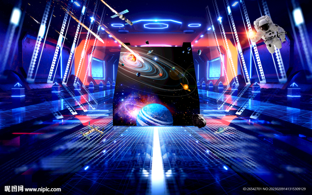 宇宙飞船3D立体背景
