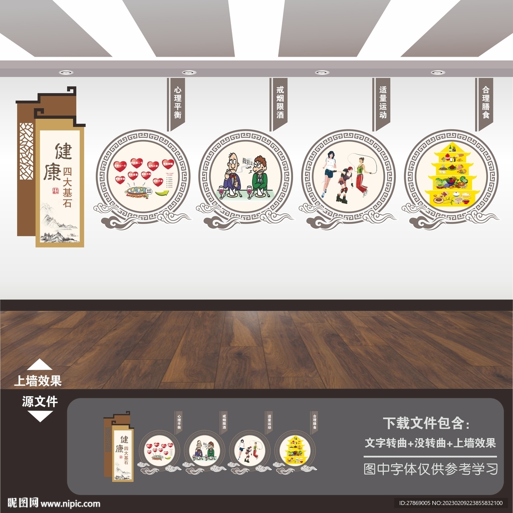 健康长寿养生知识展板海报文化墙