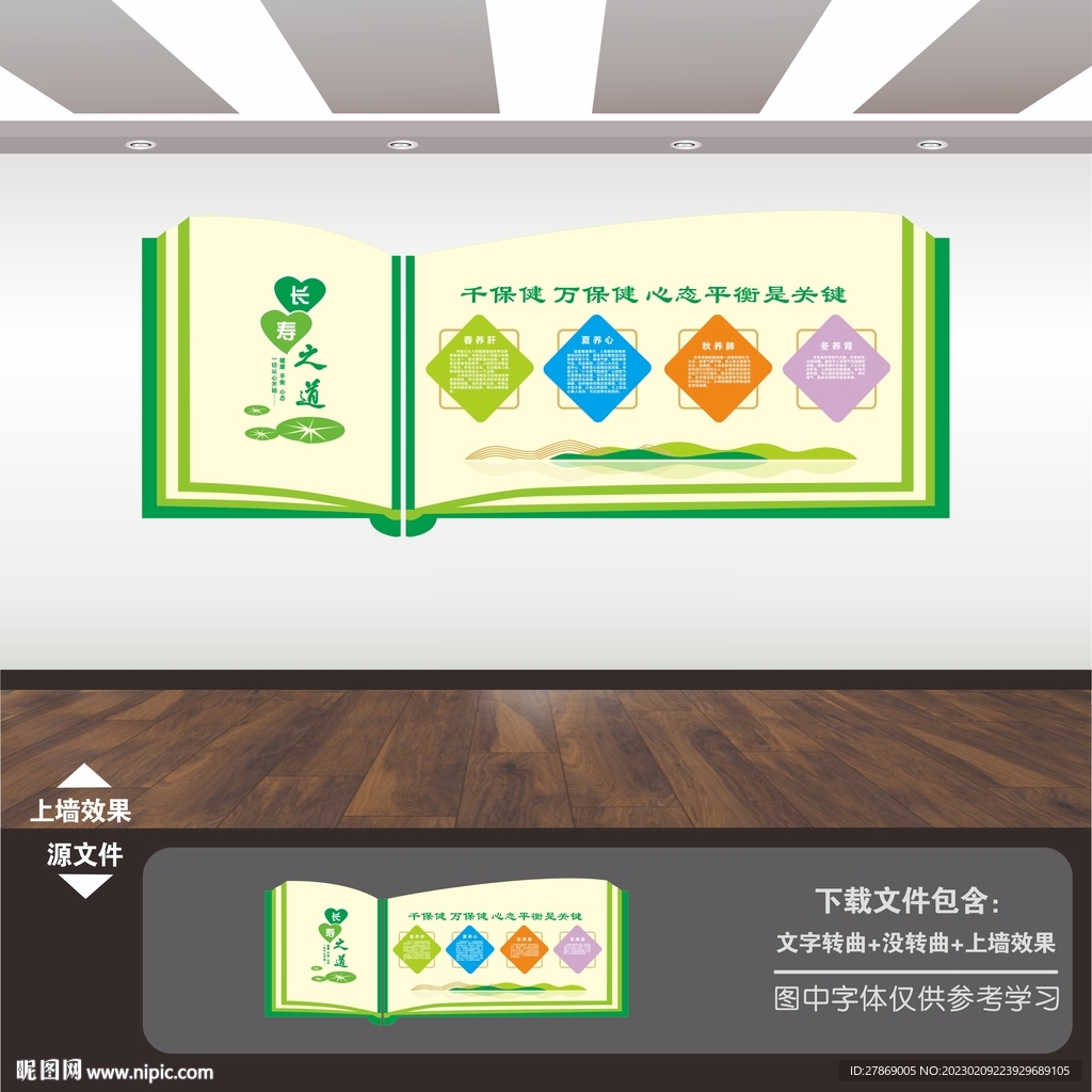 健康长寿养生知识展板海报文化墙