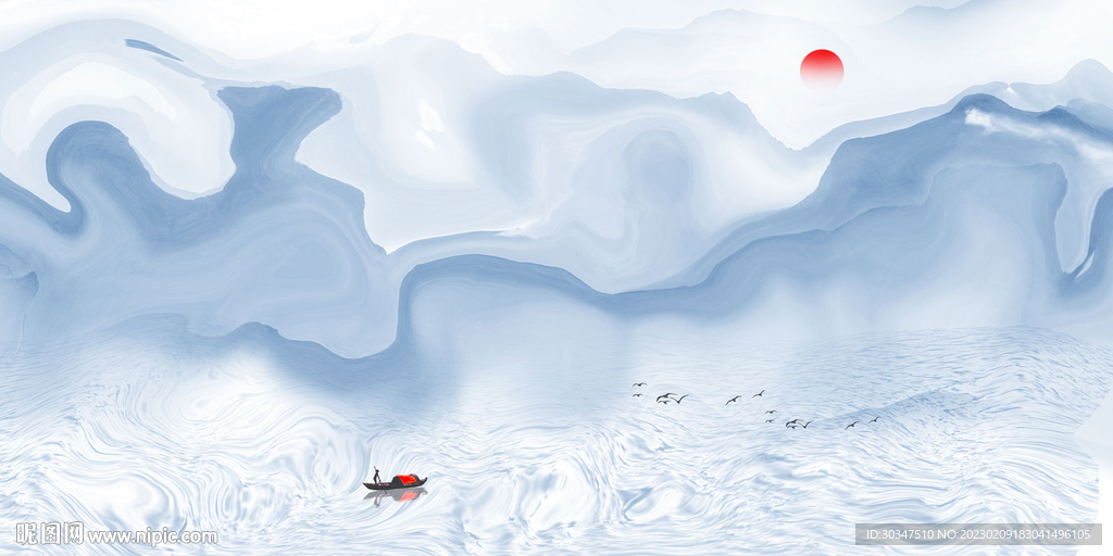 意境水墨山水画