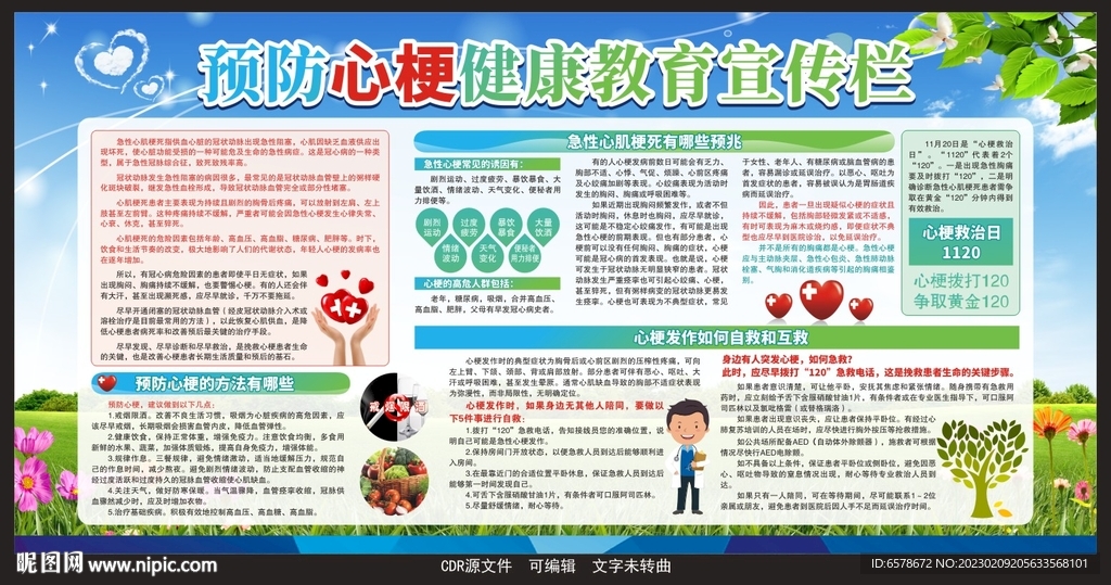 预防心梗宣传栏