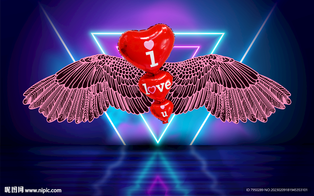 网红翅膀直播间背景墙 