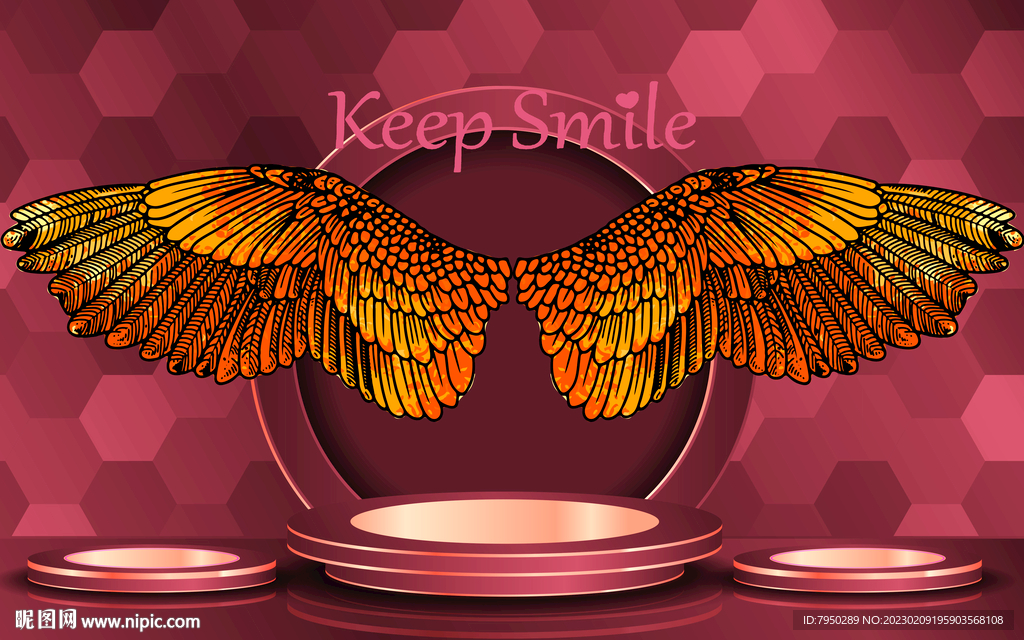 网红翅膀直播间背景墙 