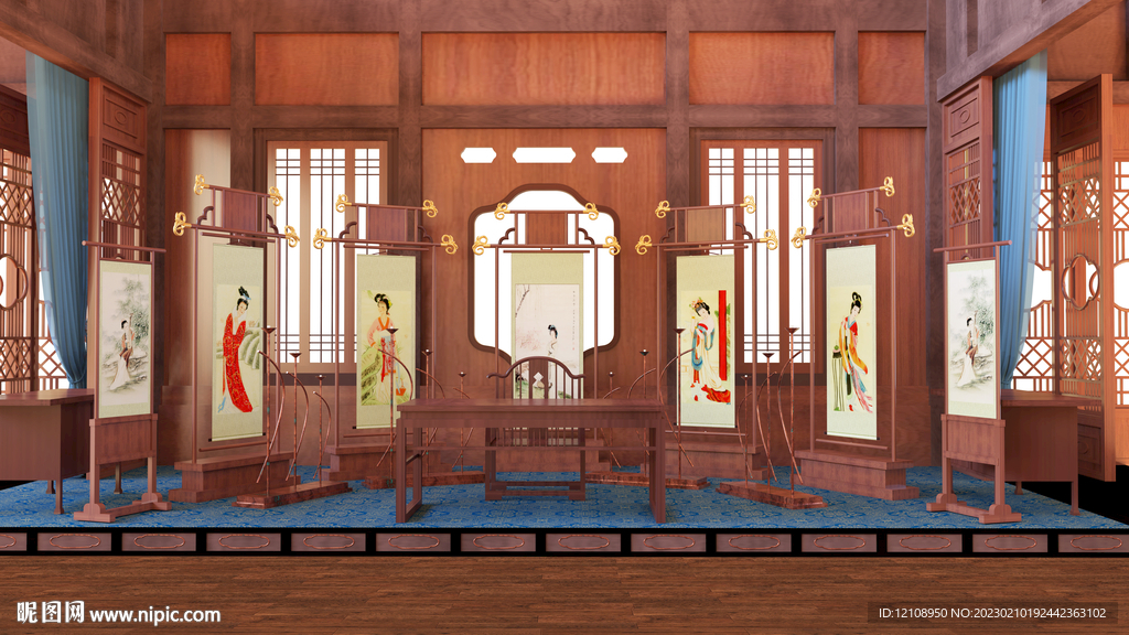 中式古代画室