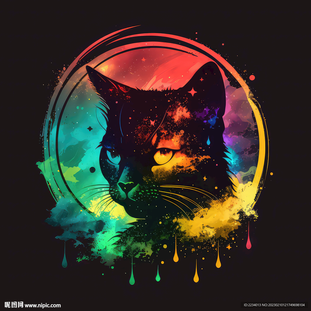 涂鸦猫头