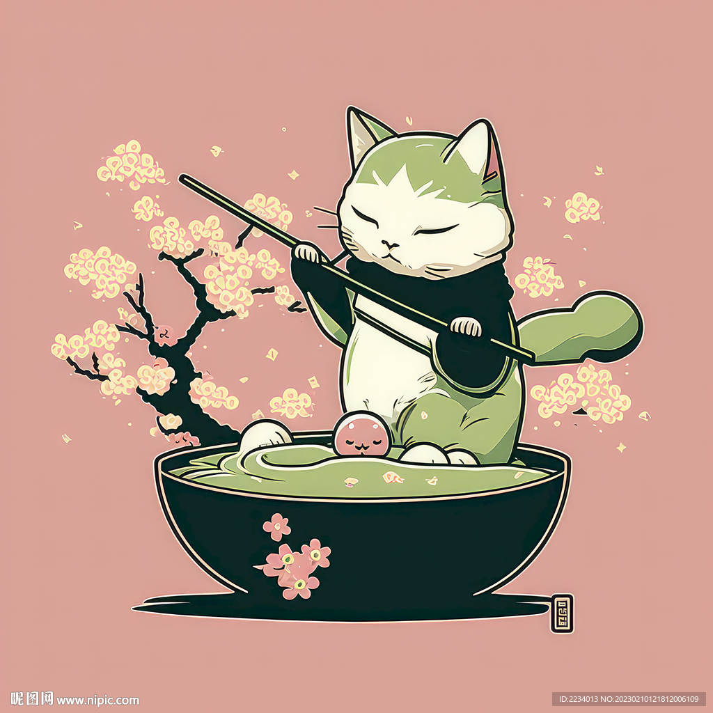 小猫煮汤圆