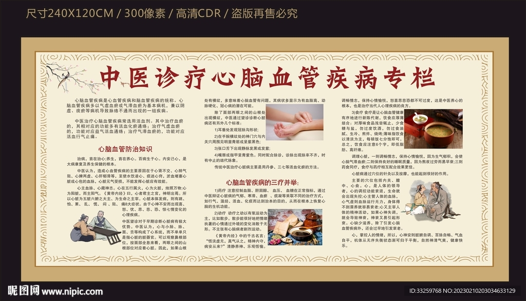 中医诊疗心脑血管疾病宣传栏