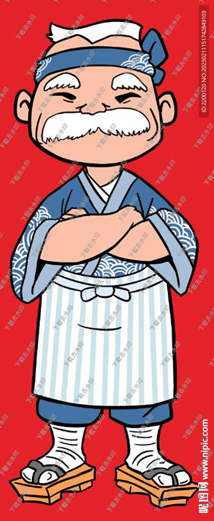 日本厨师料理卡通形象