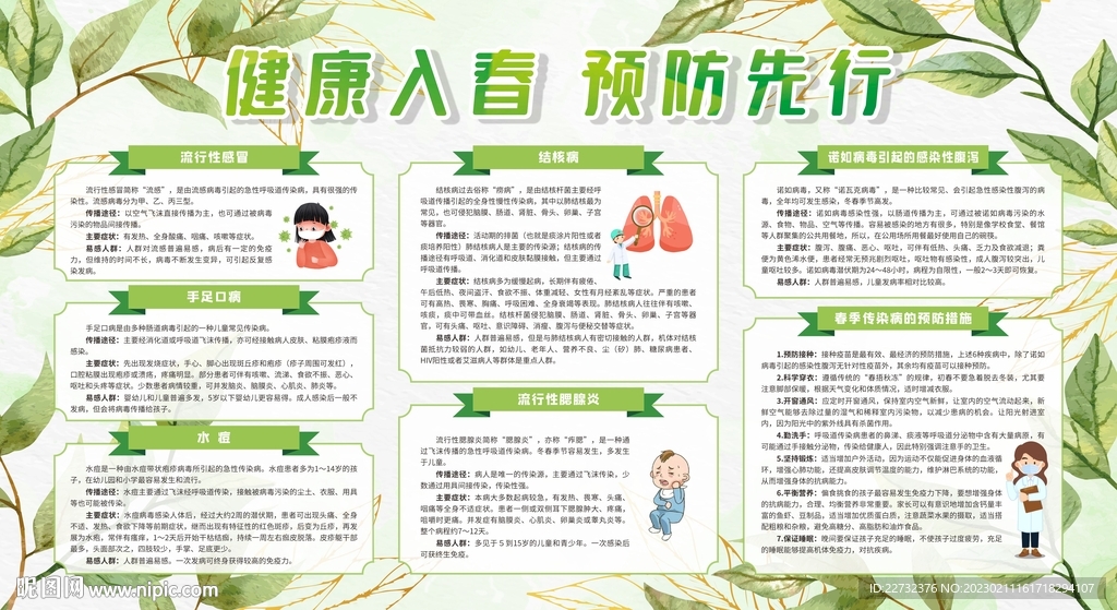 春季校园常见传染病宣传栏