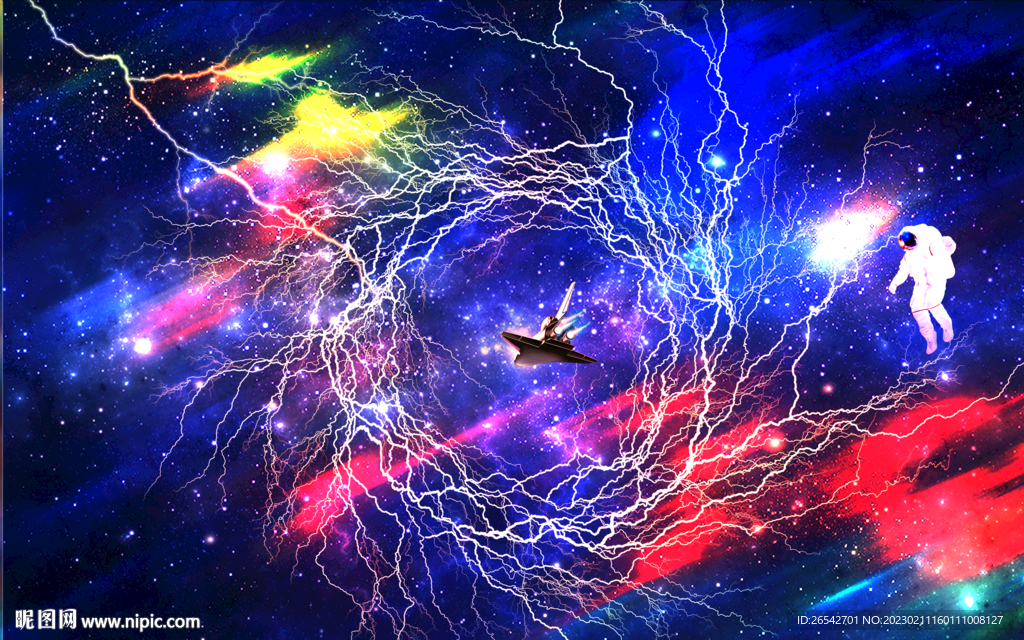 闪电星空宇宙太空