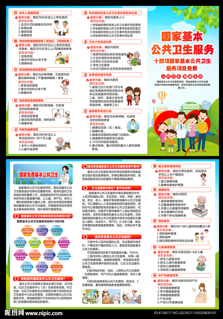 基本公共卫生服务项目三折页