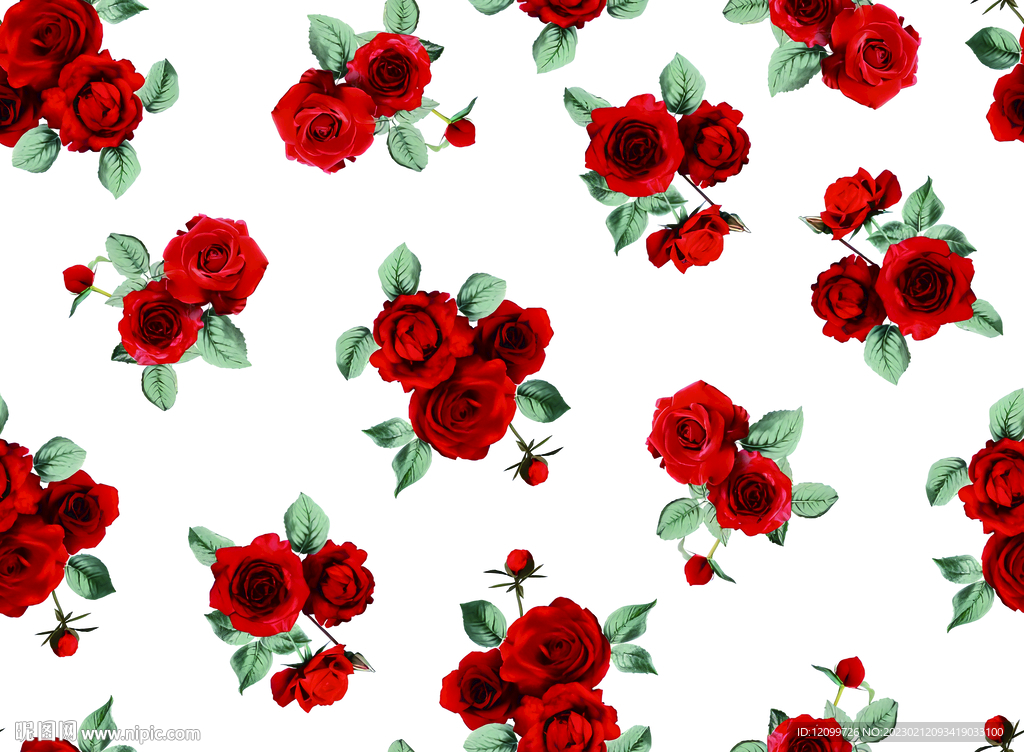 瑰玫花数码印花