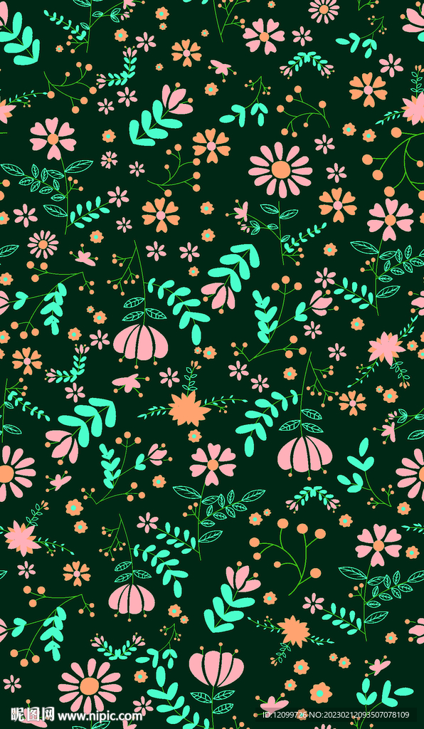 乱花  数码印花 花朵