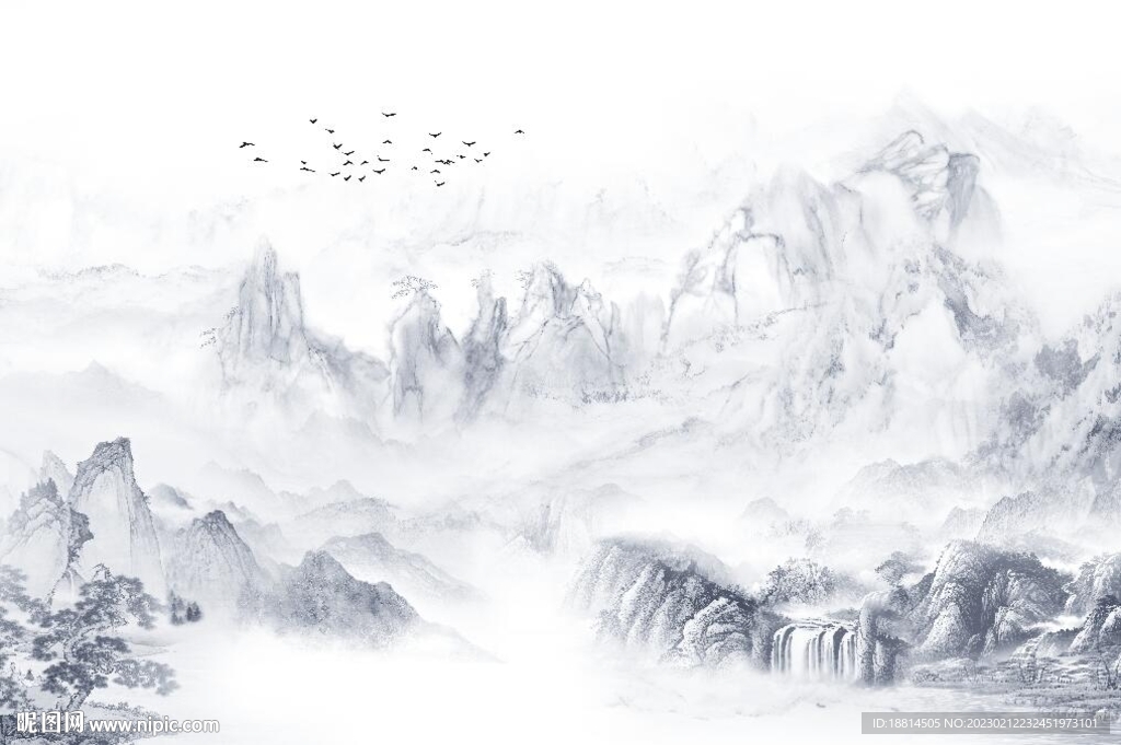 简约山水背景墙