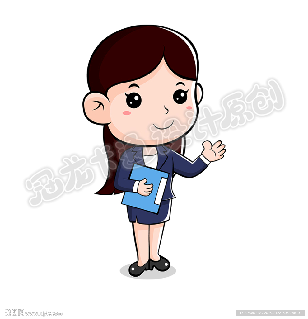 卡通女白领职员百分百手绘版