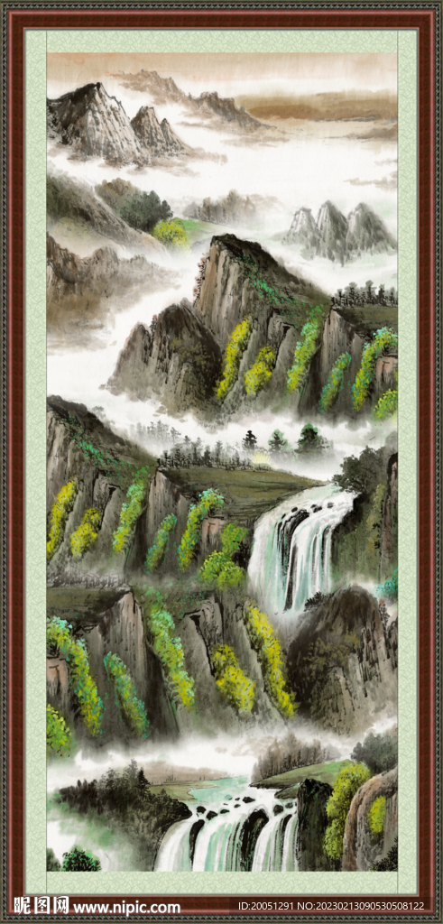 竖幅山水画
