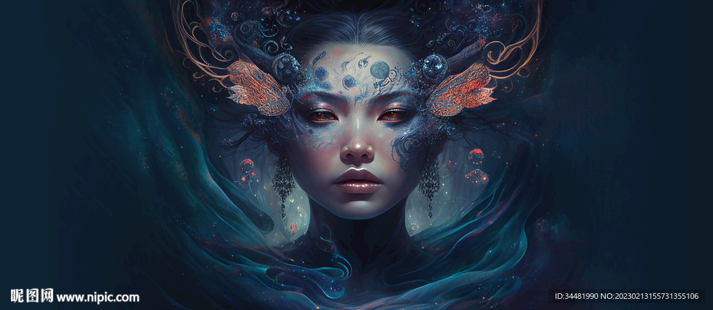 水雾中的女人
